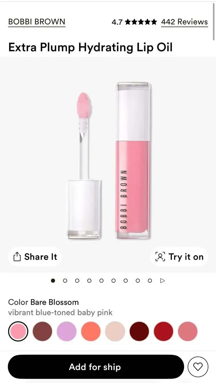 Bobbi Brown Extra Plump Hydrating Lip Oil in shade 784 Bare Blossom